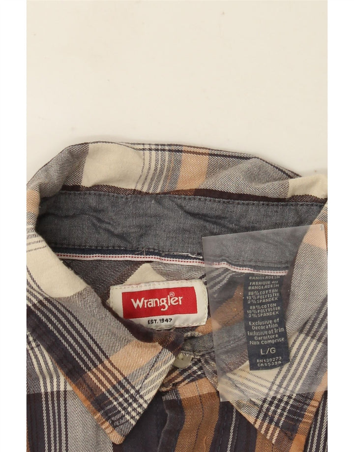 Ανδρικό φανελένιο πουκάμισο WRANGLER Μεγάλο πολύχρωμο βαμβακερό καρό