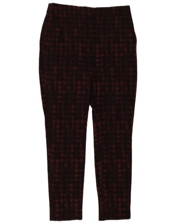 Reiss Γυναικείο Slim Cropped Παντελόνι UK 8 Small W26 L25 Burgundy Houndstooth