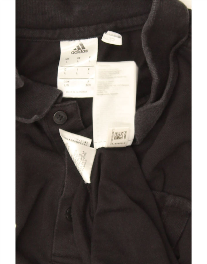 Ανδρικό πουκάμισο Adidas Climalite Polo μεγάλο μαύρο βαμβακερό