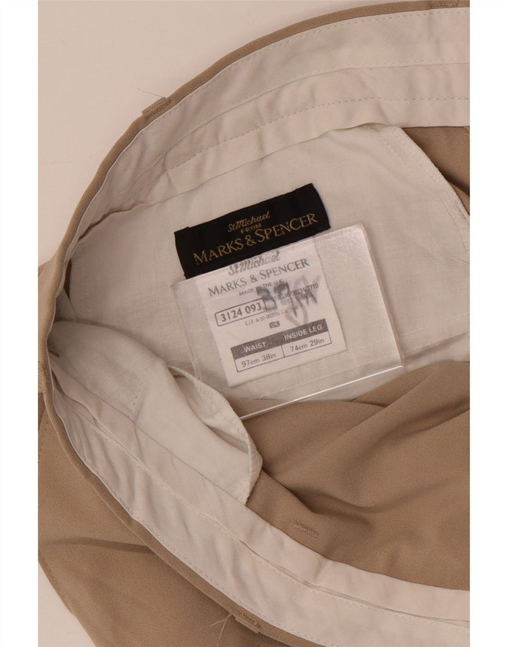 Ανδρικό Cropped Παντελόνι Marks & Spencer W38 L24 Beige Polyester