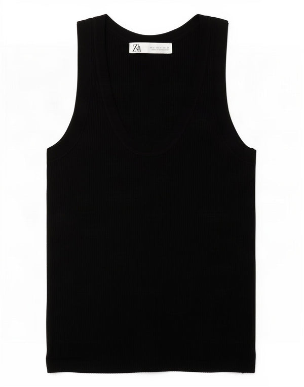 Zara Womens Vest Top UK 8 Small Black Polyester
