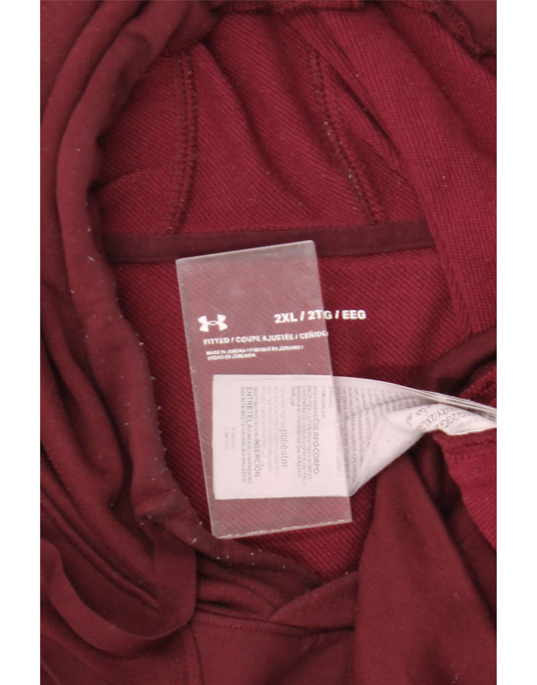 Under Armour Mens Hoodie Jumper 2XL Βουργουνδίας Πολυεστέρας