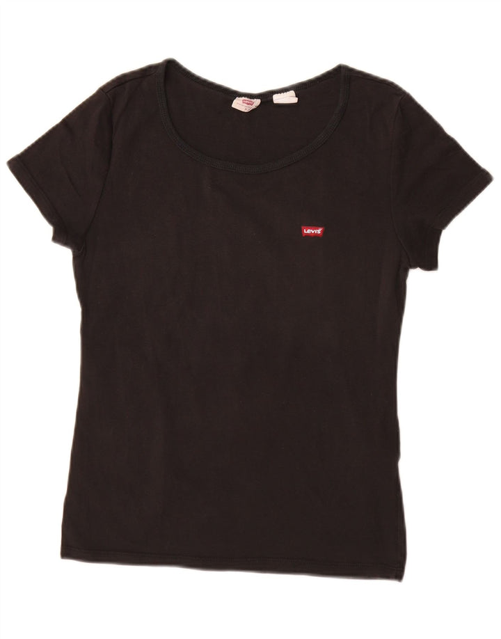 Γυναικείο T-Shirt Levi's Top UK 12 μεσαίο μαύρο βαμβακερό