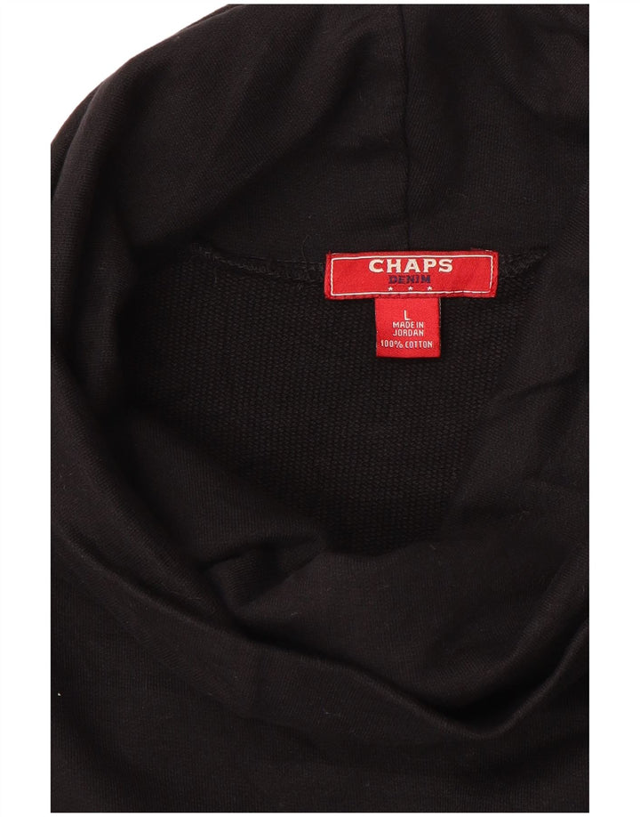 Chaps Γυναικείο φούτερ με ρολό λαιμόκοψη Jumper UK 16 μεγάλο μαύρο βαμβακερό