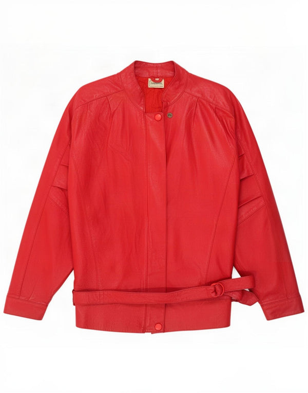 Vintage Γυναικείο Δερμάτινο Μπουφάν UK 16 Large Red