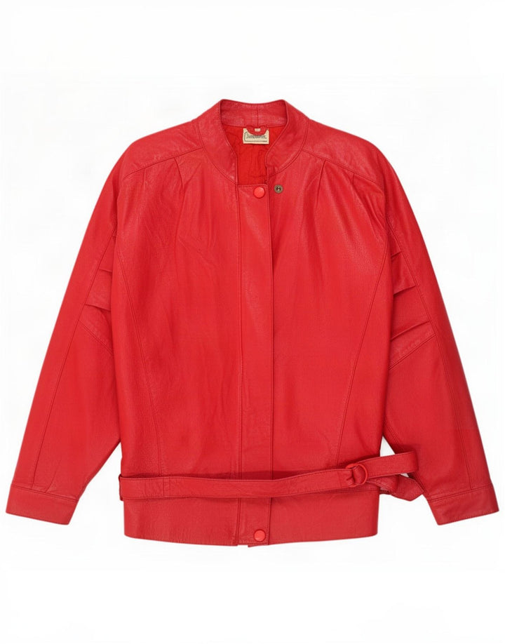 Vintage Γυναικείο Δερμάτινο Μπουφάν UK 16 Large Red