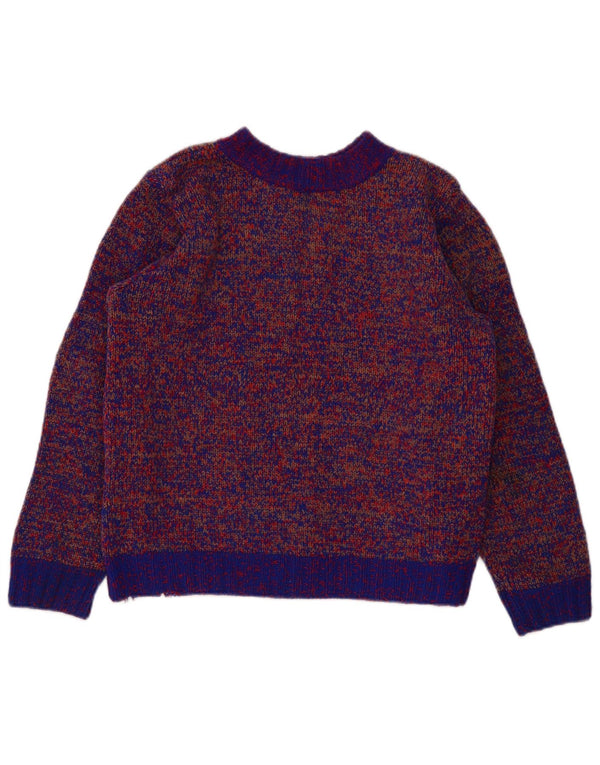 Vintage γυναικείο πουλόβερ με λαιμό χελώνα UK 16 Large Blue Flecked