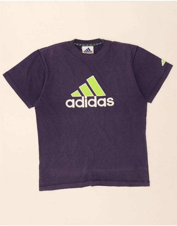 Ανδρικό γραφικό μπλουζάκι Adidas τοπ UK 40/42 μεσαίου μπλε βαμβακερό