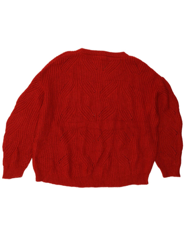 Γυναικείο Joules Relaxed Fit Crew Neck Jumper πουλόβερ UK 16 μεγάλο κόκκινο