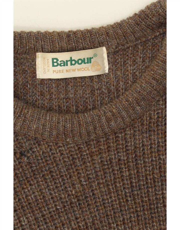 Ανδρικό πουλόβερ με λαιμόκοψη BARBOUR μεσαίο χακί νέο μαλλί
