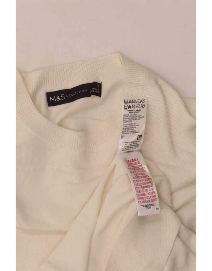 Marks & Spencer Γυναικείο πουλόβερ με λαιμόκαυστο UK 10 Small White