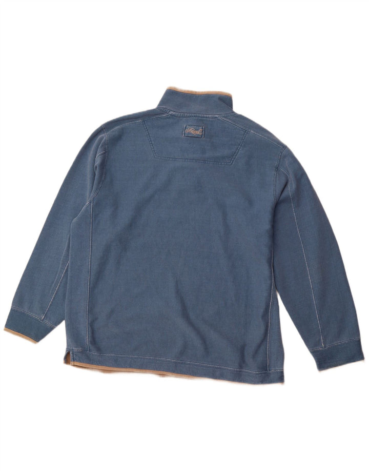 Ανδρικό φούτερ με λαιμό ANIMAL με κουμπιά Jumper XL Μπλε βαμβακερό