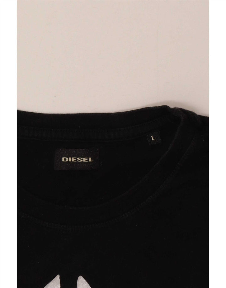 Ανδρικό γραφικό T-Shirt Diesel Top Large Μαύρο