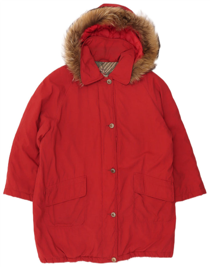 Vintage Γυναικείο Μπουφάν Parka με κουκούλα IT 44 Medium Red