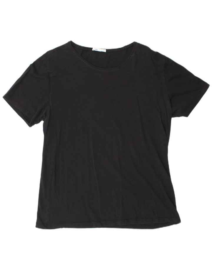 ZARA Womens T-Shirt Top UK 16 Large Black