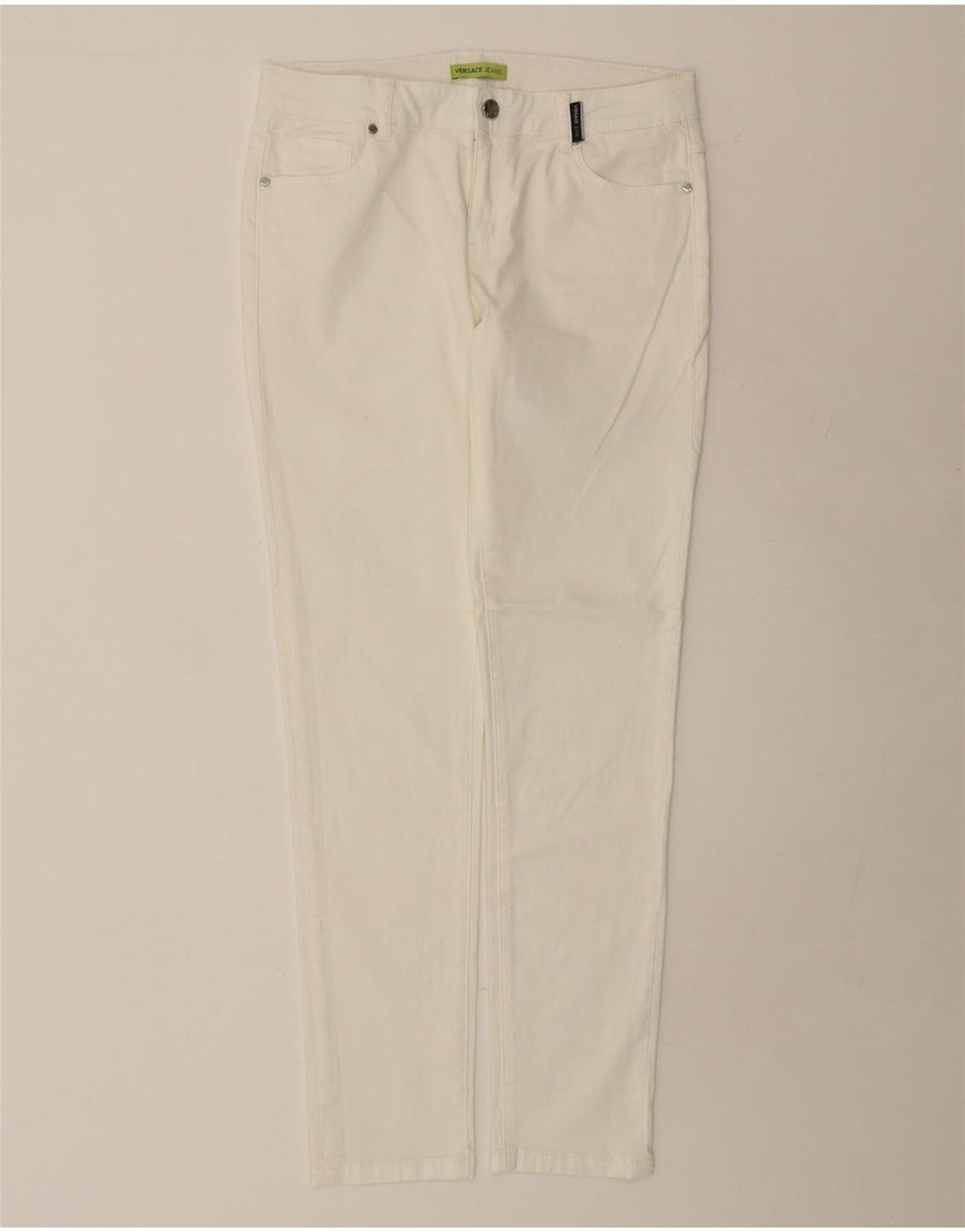 Versace Γυναικείο Slim Jeans IT 44 Medium W32 L31 Λευκό βαμβακερό