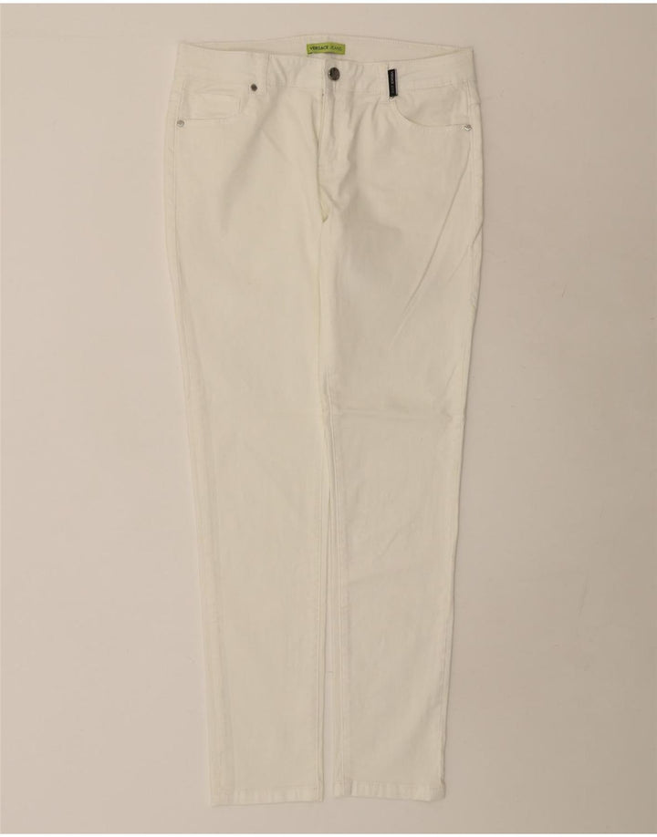 Versace Γυναικείο Slim Jeans IT 44 Medium W32 L31 Λευκό βαμβακερό
