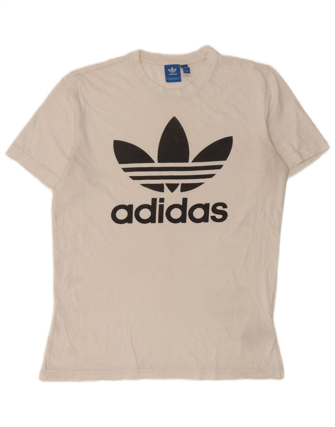 Ανδρικό γραφικό T-Shirt Adidas Top από μεσαίο λευκό βαμβακερό