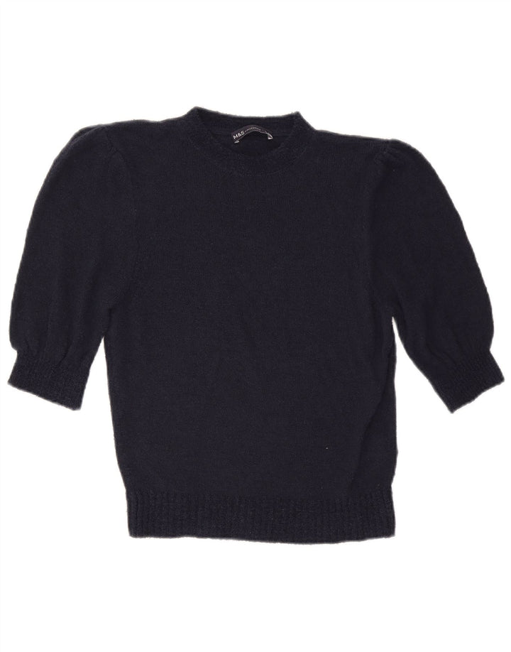 Marks & Spencer Γυναικείο πουλόβερ με λαιμόκοψη UK 12 Medium Navy Blue