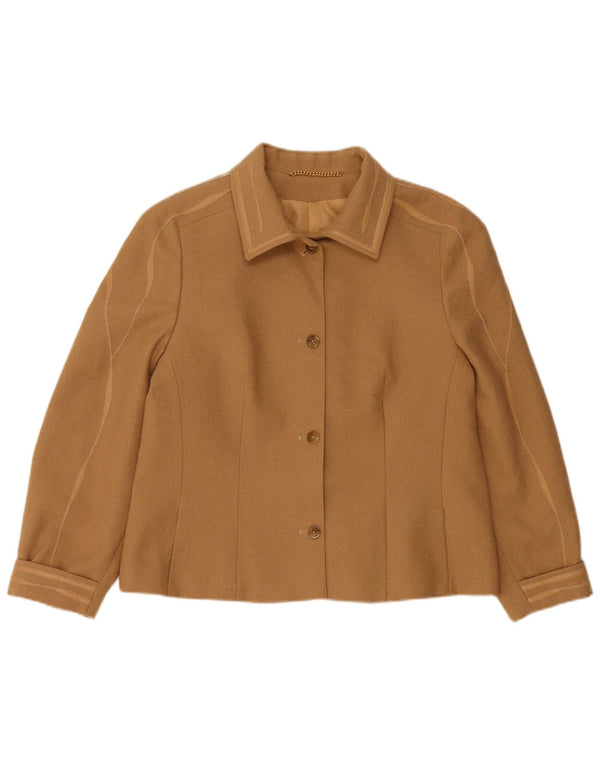 COJANA Γυναικείο σακάκι με 4 κουμπιά UK 16 Large Beige Wool