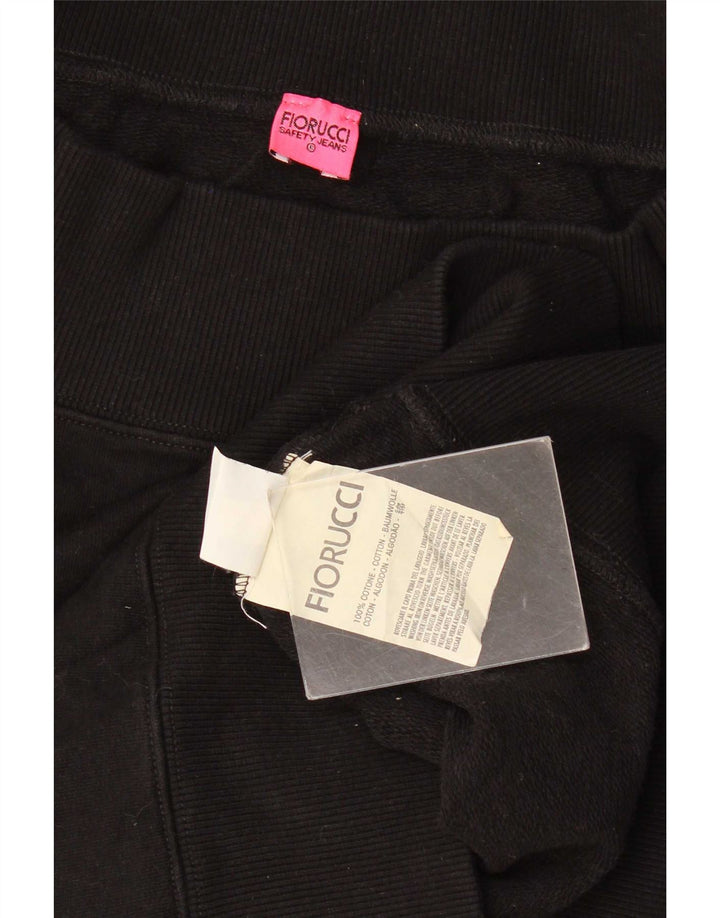 Fiorucci Γυναικείο Φούτερ γραφικό Jumper UK 10 Small μαύρο βαμβακερό