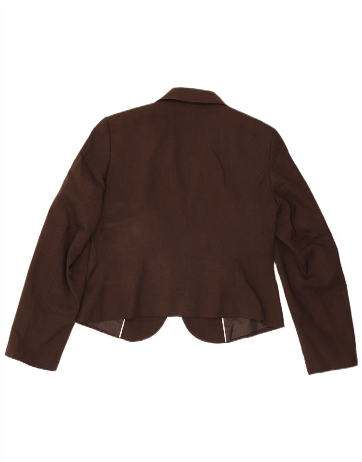 Marks & Spencer Γυναικείο σακάκι 1 κουμπιού blazer UK 14 μεσαίο καφέ πολυεστέρας