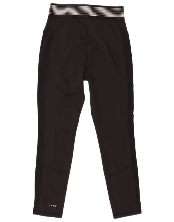 Dkny Γυναικεία γραφικά Crop κολάν UK 12 Medium Black Polyester