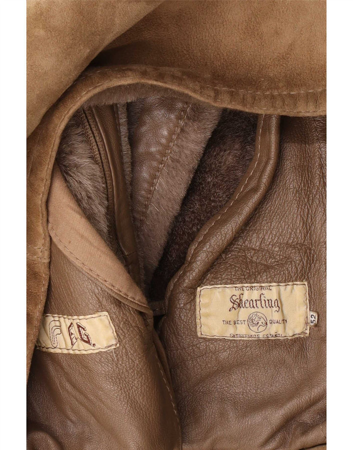 Vintage Ανδρικό Shearling Jacket IT 52 XL Beige