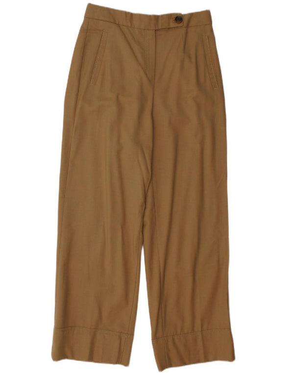 MASSIMO DUTTI Womens Straight Suit Trousers EU 36 XS W26 L38 Brown