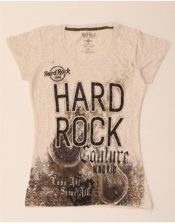 Hard Rock Cafe Γυναικείο T-Shirt γραφικών Μαδρίτης Top 12 Medium Beige Flecked