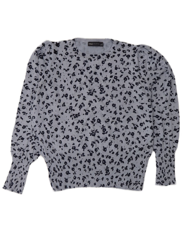 MARKS & SPENCER Womens Crew Neck Jumper Sweater UK 14 Large Blue