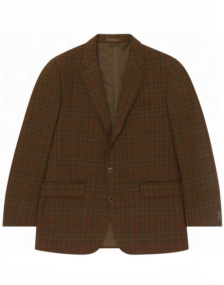 Centaur Ανδρικό σακάκι με 2 κουμπιά UK 38 Medium Khaki Check Wool