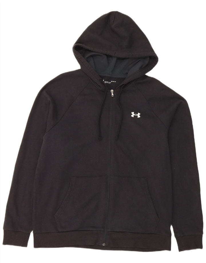 Under Armour Ανδρικό πουλόβερ με φερμουάρ με κουκούλα μεγάλο μαύρο βαμβακερό