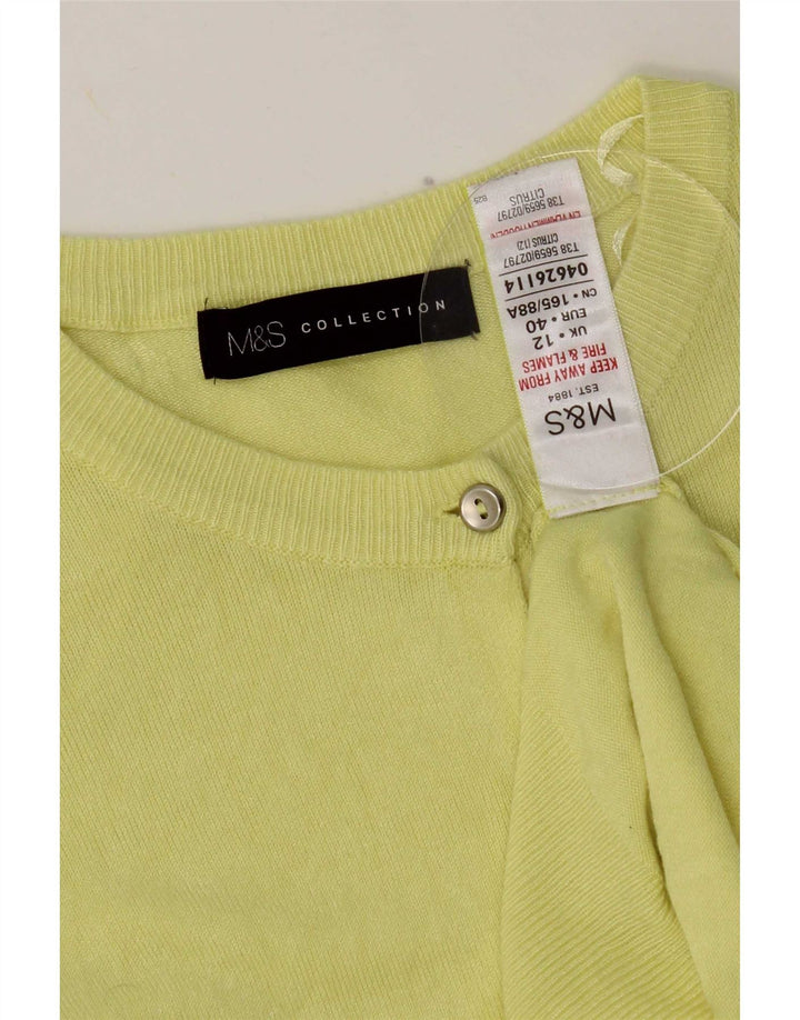 Marks & Spencer Γυναικεία ζακέτα πουλόβερ UK 12 μεσαία κίτρινη βισκόζη