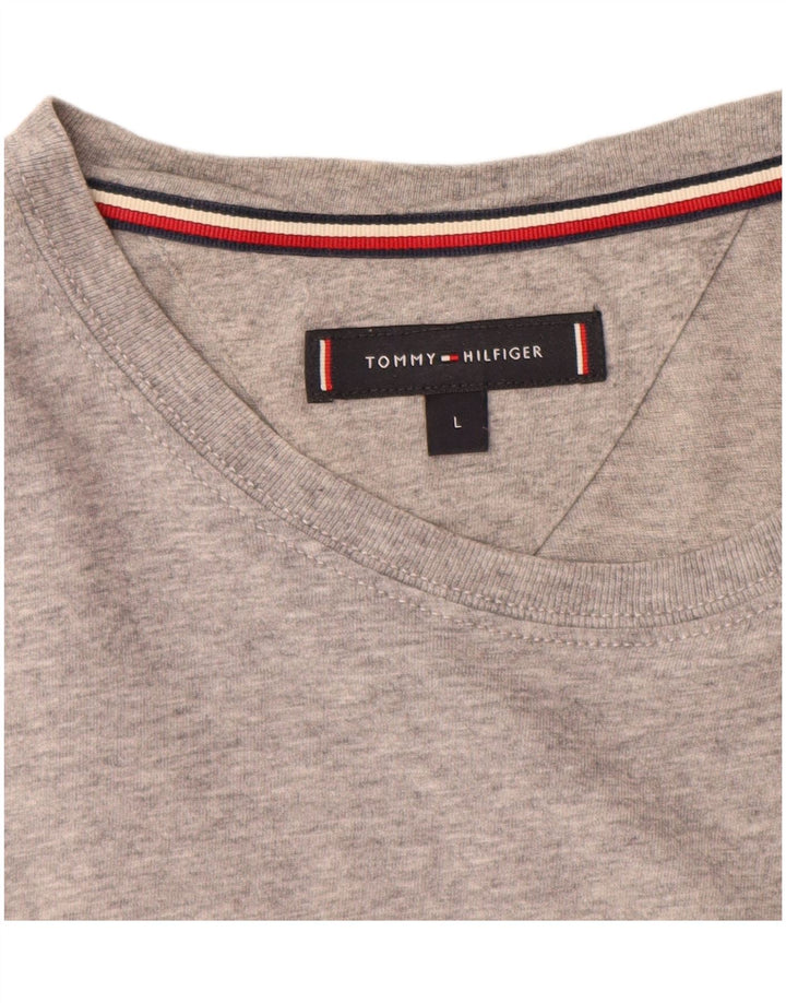 TOMMY HILFIGER Ανδρικό T-Shirt Top μεγάλο γκρι βαμβακερό
