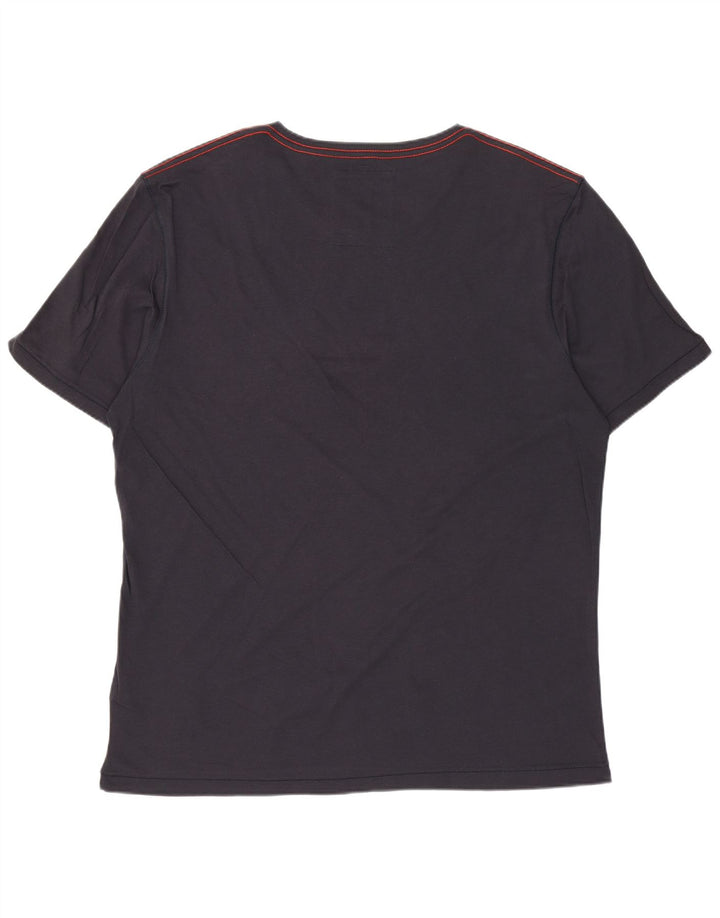 Ted Baker Ανδρικό γραφικό T-shirt Top Size 5 XL Navy Blue Cotton