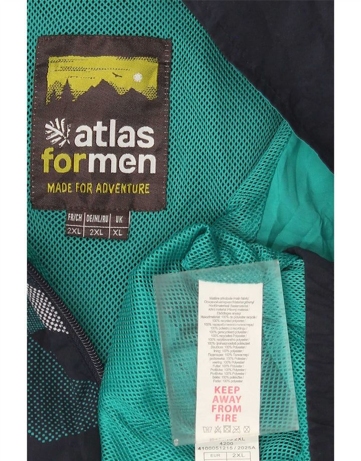 Ανδρική αθλητική φόρμα Atlas For Men Top Jacket XL Navy Blue Geometric Polyester