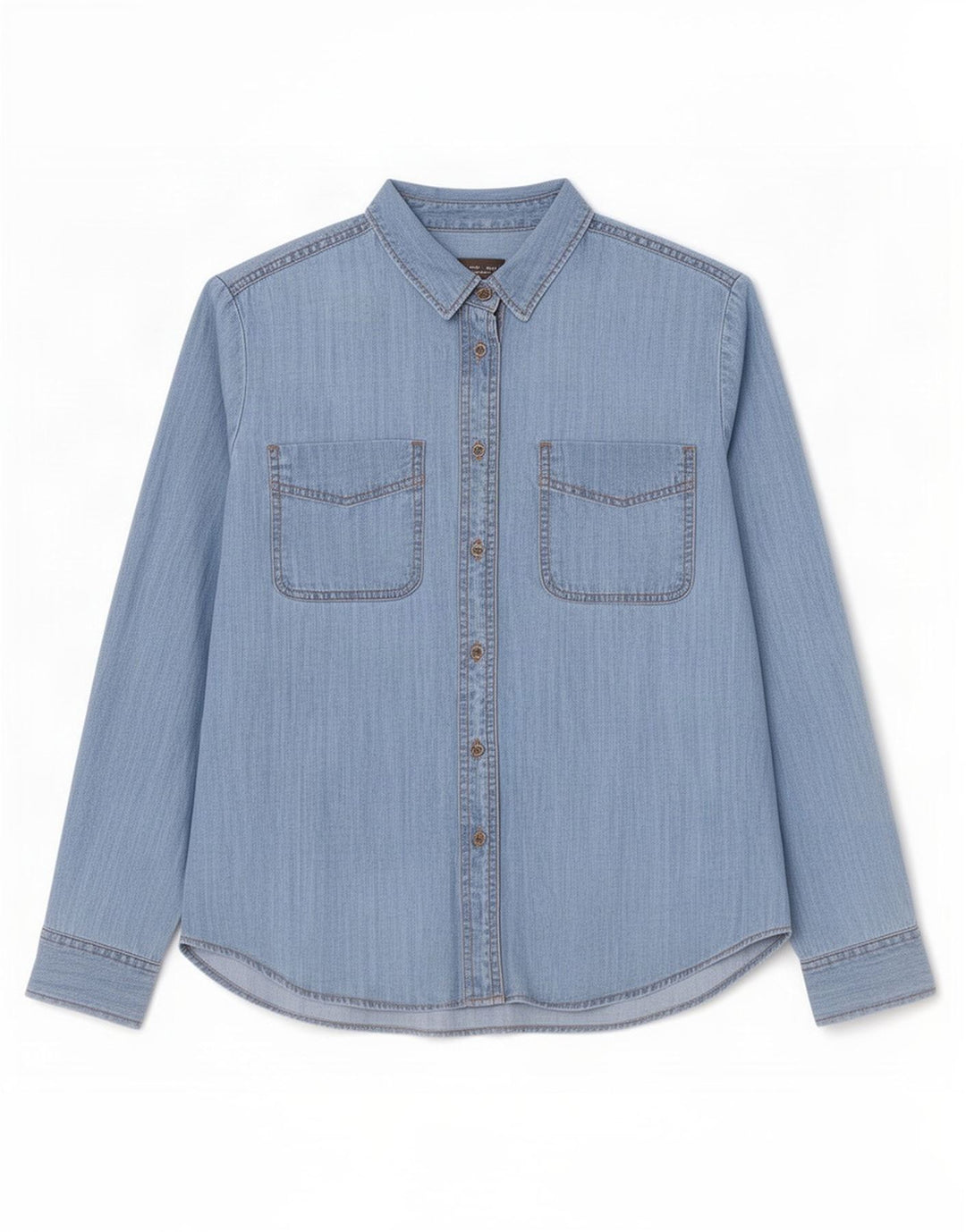 Marks & Spencer Γυναικείο υπερμεγέθη τζιν πουκάμισο UK 10 Small Blue Lyocell