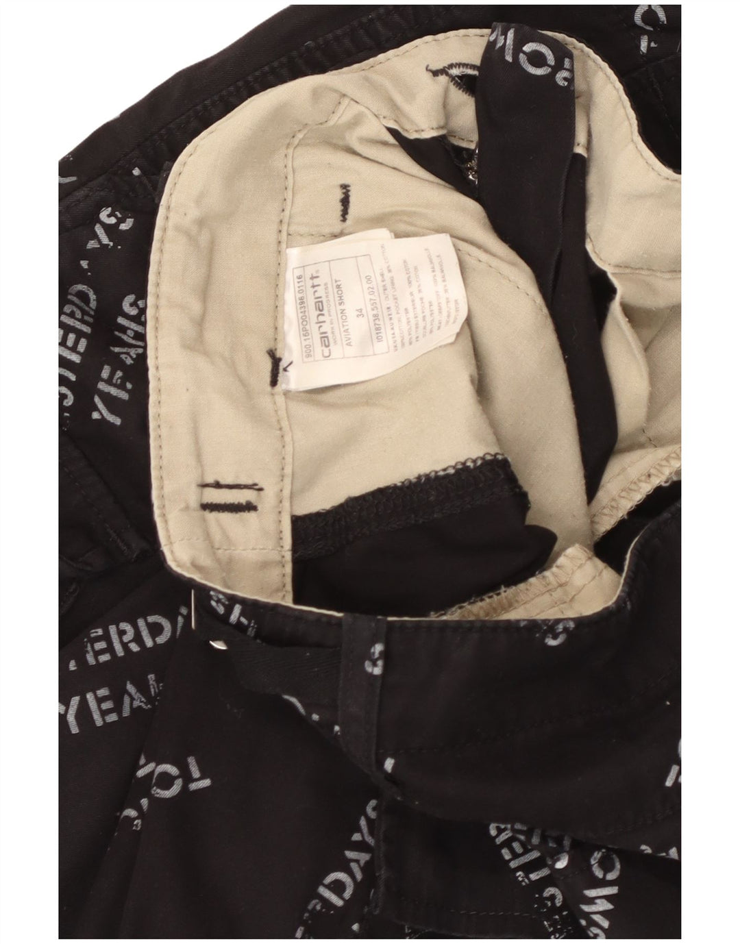 CARHARTT Ανδρικό γραφικό σορτς Cargo W34 μεγάλο μαύρο βαμβακερό