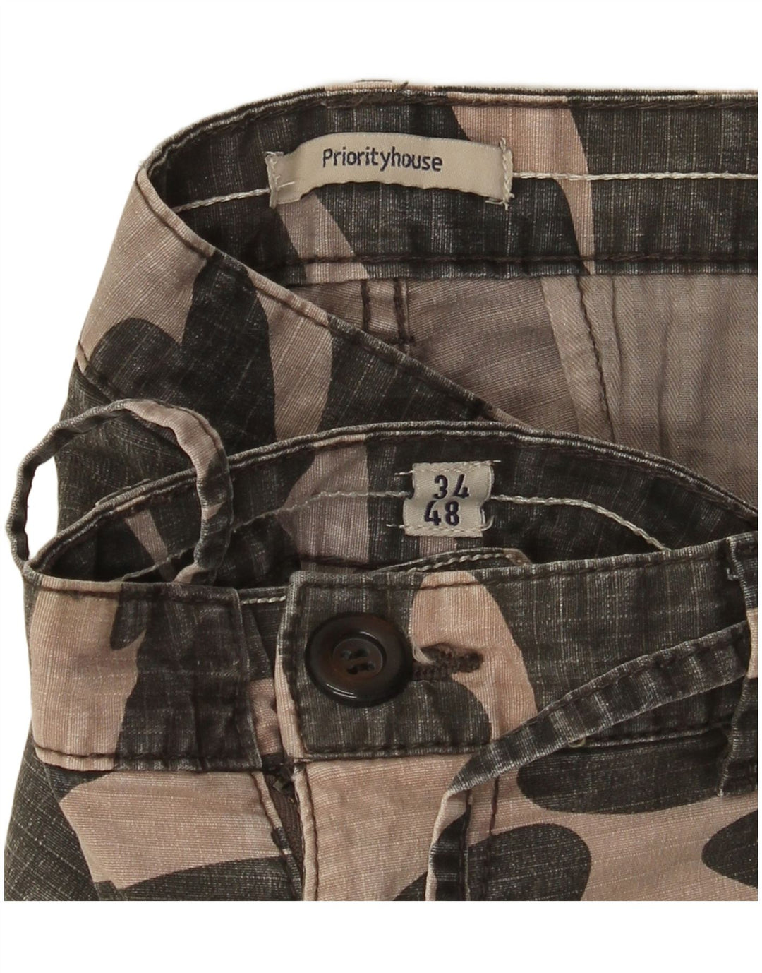 VINTAGE Ανδρικό Σορτς Cargo W34 Μεγάλο Χακί Καμουφλάζ Βαμβακερό