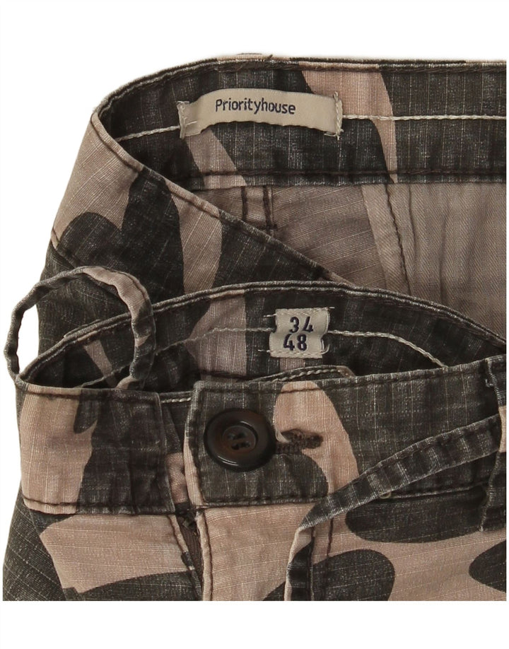 VINTAGE Ανδρικό Σορτς Cargo W34 Μεγάλο Χακί Καμουφλάζ Βαμβακερό