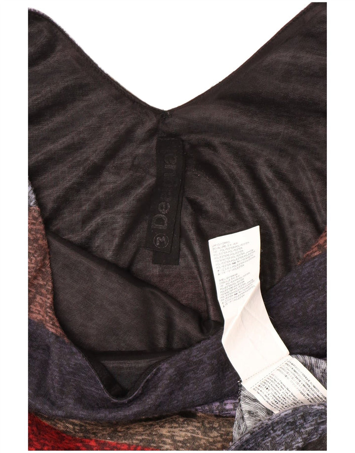 DESIGUAL Γυναικείο φόρεμα με μανίκια 3/4 UK 12 μεσαία πολύχρωμα ριγέ