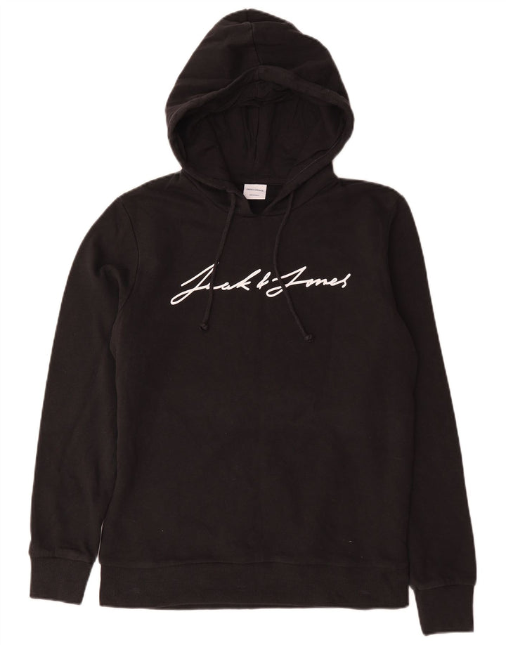 Jack & Jones Ανδρικό γραφικό με κουκούλα, μεσαίο μαύρο βαμβακερό