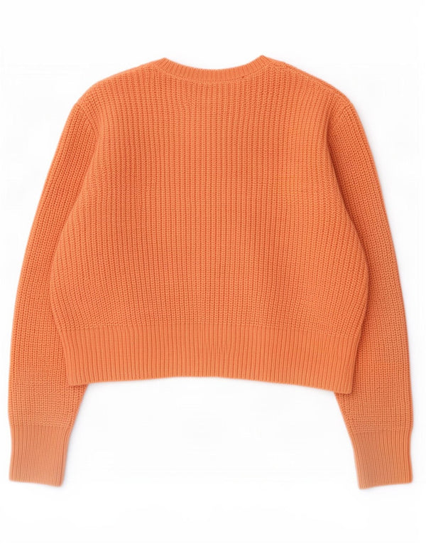 Γυναικείο Zara Crop Oversized πουλόβερ με λαιμόκοψη UK 6 XS Πορτοκαλί Ακρυλικό