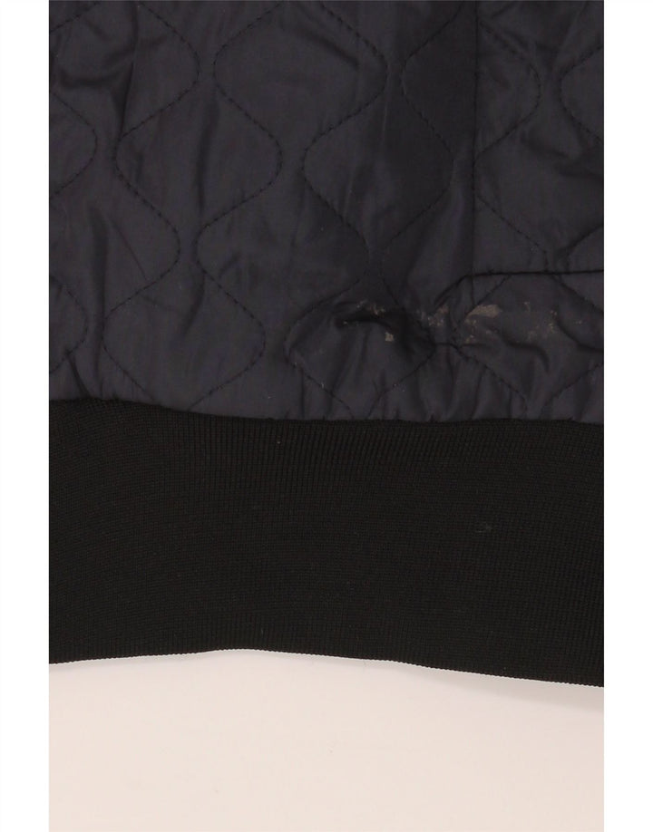 Zara Γυναικείο Crop Quilted Jacket UK 10 Small Navy Blue