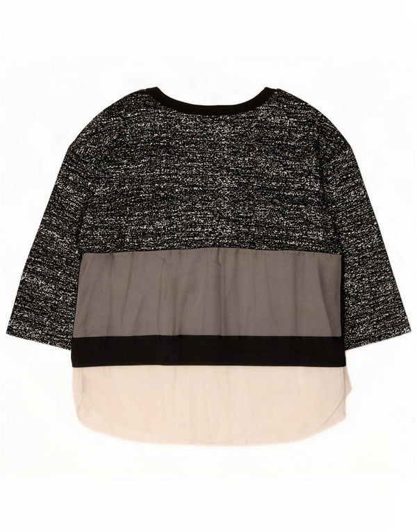 Marella Womens Top 3/4 Sleeve UK 18 XL Black Colourblock