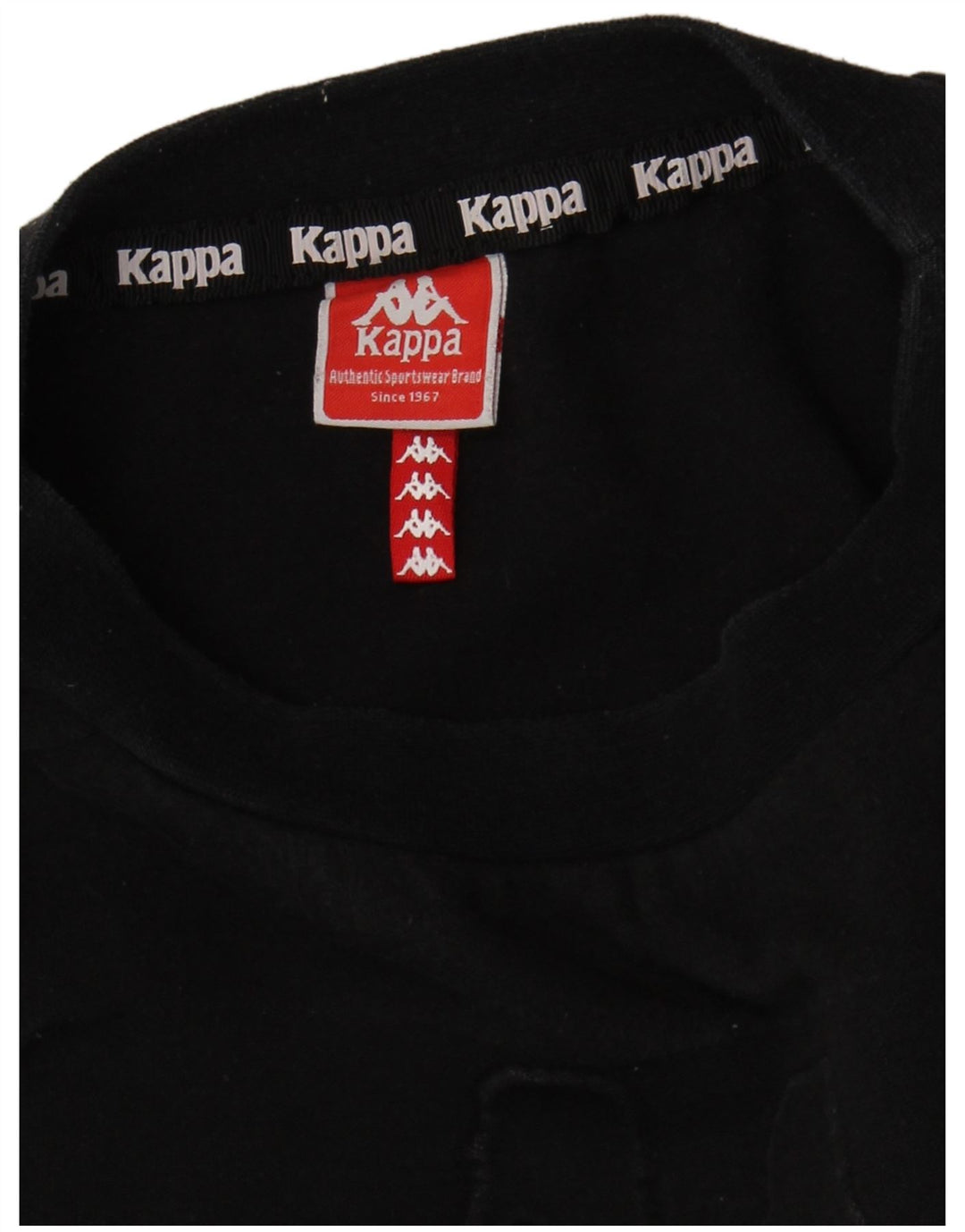 Kappa Womens Crop Graphic Top 3/4 Sleeve UK 14 Medium Black