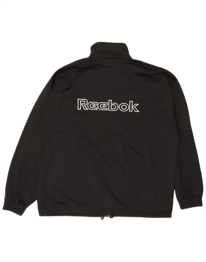 Ανδρική φόρμα γυμναστικής Reebok Graphic Loose Fit Top Jacket Μικρό μαύρο πολυεστέρα