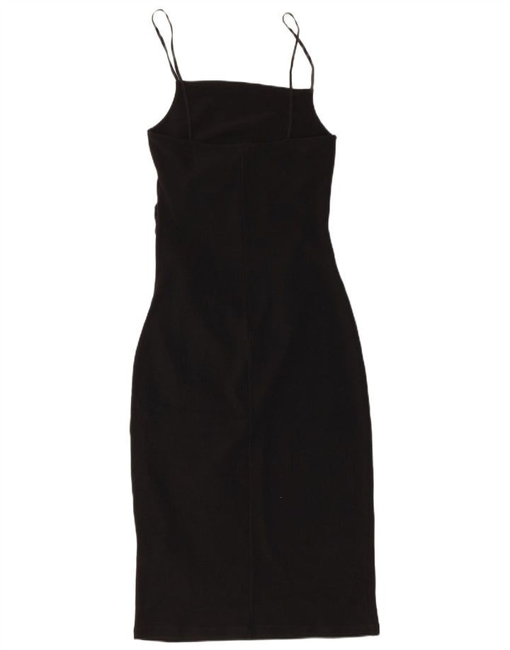 Zara Γυναικείο Αμάνικο Bodycon Φόρεμα UK 12 Medium Μαύρο Πολυεστέρας