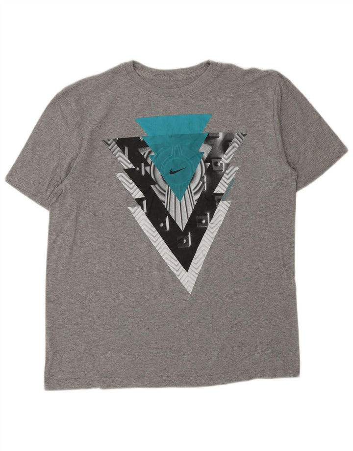 Ανδρικό γραφικό μπλουζάκι NIKE Top Medium Grey